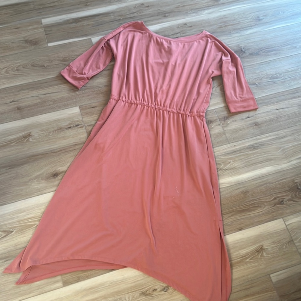 Coral knit dress
